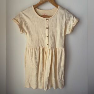 Cat & Jack Light Cream Button-Down Tee Dress
